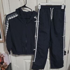 SHEIN Navy and White Kids Matching Set